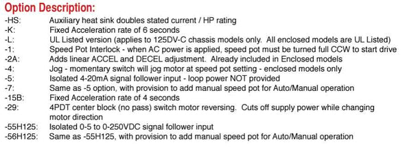 125D Option Desc