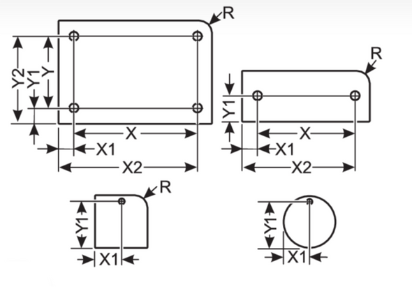 Murrplastik - ALU 30x15 SK, 2x2.5MM Rectangular with radius, 2x hole - 8604220011 (MOQ 6 pcs)