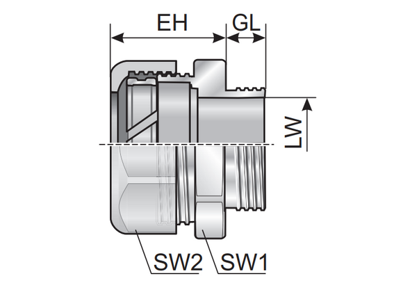 Murrplastik - EH-EMV Pg 36 Metal Conduit Fitting - 83521020 (MOQ 2 pcs)