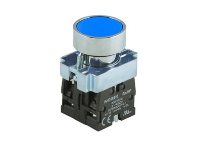 flush blue pushbutton