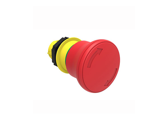 Lovato Electric: Red 40mm Emergency Stop Mushroom Pushbutton, Turn to Release - LPCB6644