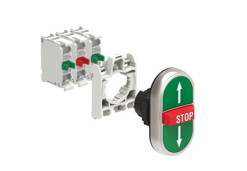 Push Button Spring Terminals Lovato Electric: KIT Triple-Touch Push Button, Spring Return, Up-Stop ...