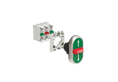 Lovato Electric: KIT Triple-Touch Push Button, Spring Return, Up-Stop-Down Symbol - LPCB7355K21