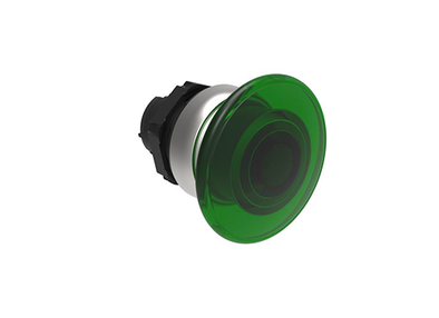 Lovato Electric: Illuminated Mushroom Pushbutton, Momentary Green 40mm - LPCBL6143