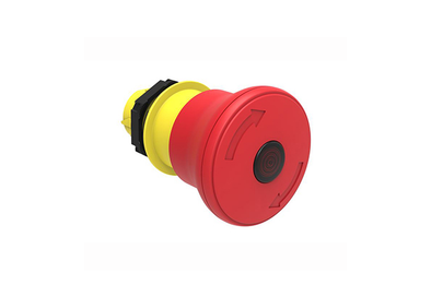 Lovato Electric: Illuminated Emergency Stop Mushroom Pushbutton, Red 40mm, Turn to Release - LPCBL6644