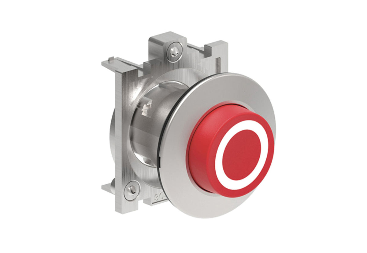 Lovato Electric: Push Button, Spring Return, Extended, Red with Symbol ...