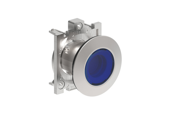 Lovato Electric: Illuminated Push Button, Spring Return, Flush, Blue - LPFBL106