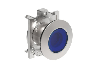 blue illuminated flush pushbutton