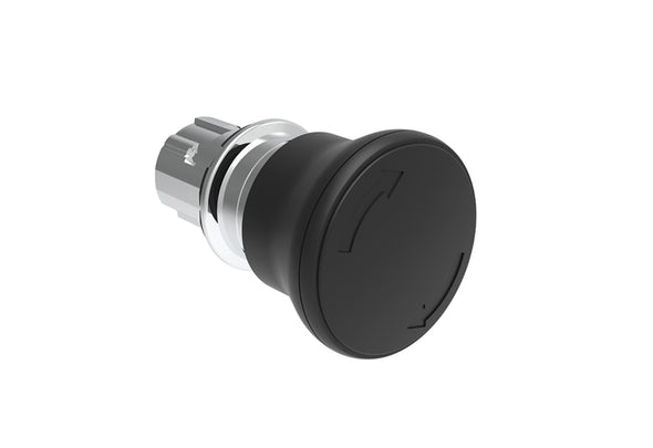 Lovato Electric: Black 40mm Mushroom Pushbutton actuator, Turn to release- LPSB6642