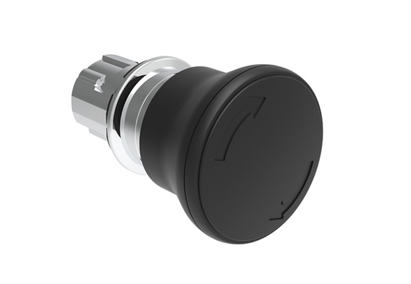 Lovato Electric: Pushbutton actuator Mushroom Turn to release Black - LPSB6642