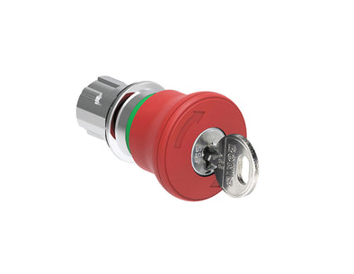 Red 40mm Mushroom Pushbutton Turn Key to release