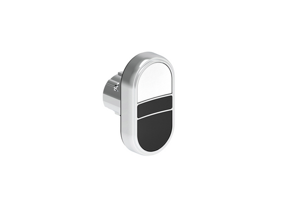 Lovato Electric: Double-Touch Push Button, Flush, White/Black - LPSB7114