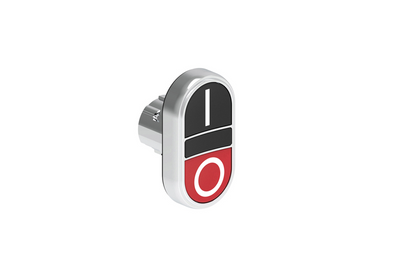 Lovato Electric: Double-Touch Push Button, Flush, Black-I/Red-O - LPSB7122