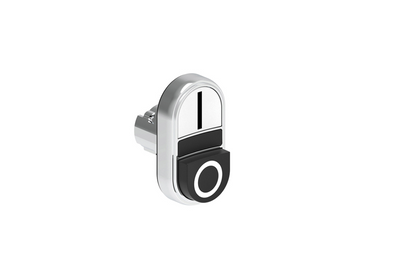 Lovato Electric: Double-Touch Push Button, Flush White I-Extended Black O - LPSB7224