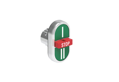 Triple-touch I/Stop/II pushbutton