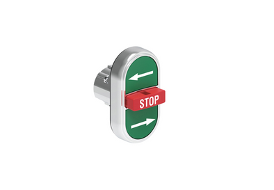 Lovato Electric: Triple-Touch Push Button, 2 Flush Green ←→/ 1 Extended Red Stop - LPSB7365