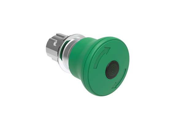 Lovato Electric: Illuminated mushroom head button actuator, Green - LPSBL6643