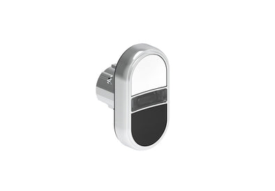 Double touch flush illuminated pushbutton
