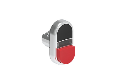 Lovato Electric: Double-Touch Illuminated Push Button, Flush Black-Extended Red - LPSBL7212