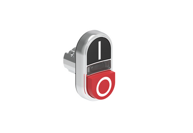 Lovato Electric: Double-Touch Illuminated Push Button, Flush Black-I-Extended Red-O - LPSBL7222