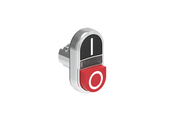 Lovato Electric: Double-Touch Illuminated Push Button, Flush Black-I-Extended Red-O - LPSBL7222