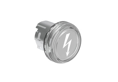 transparent pilot light head with danger symbol
