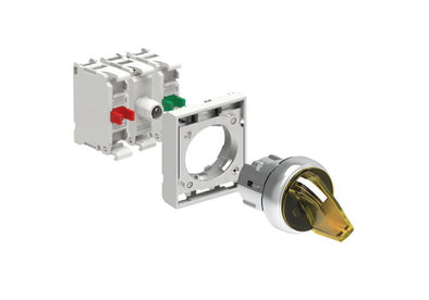 Lovato Electric: Illuminated Selector Switch Actuator KIT, 2 Position, Yellow - LPSSL120K11PB5