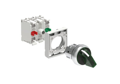 Lovato Electric: Illuminated Selector Switch Actuator KIT, 3 Position, Green - LPSSL130K11PM3