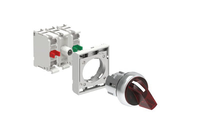 Lovato Electric: Illuminated Selector Switch Actuator KIT, 2 Position, Red - LPSSL120K11PM4