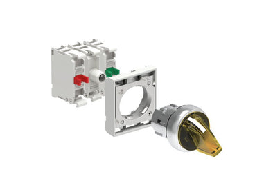 Lovato Electric: Illuminated Selector Switch Actuator KIT, 2 Position, Yellow - LPSSL120K11PM5