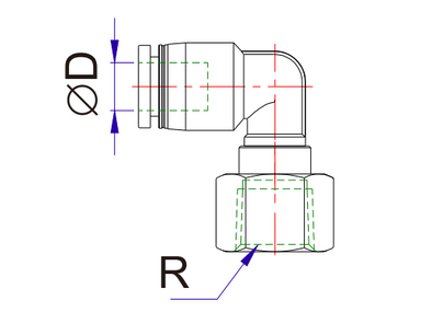 Airtac SUS316: Push to Connect Fitting, Female Connector - X-S6-NPLF5/32-1/2 (MOQ 10 pcs)