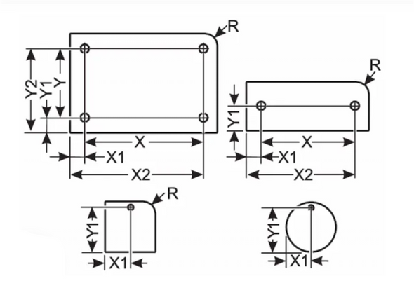 Murrplastik - DM 65x18 R2 HF, 4x3.0MM Rectangular with Radius, 4x hole - 8601446002 (MOQ 6 pcs)