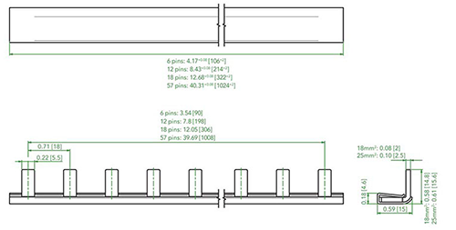 Noark Busbar-UL1077: Comb Bus Bar-CBB1P57P25