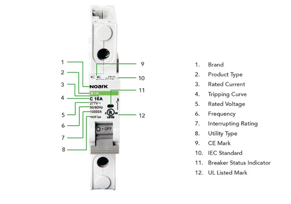 Noark B1D:Miniature Circuit Breakers-B1D2C7