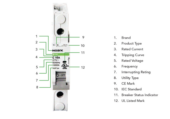 Noark B1D:Miniature Circuit Breakers-B1D1C1.6