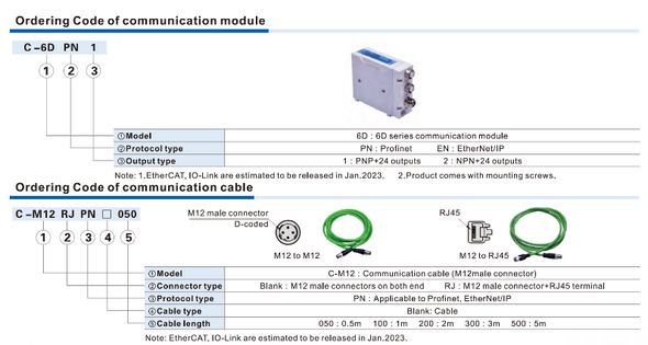 Airtac C-M12RJPN050: Communication Cable