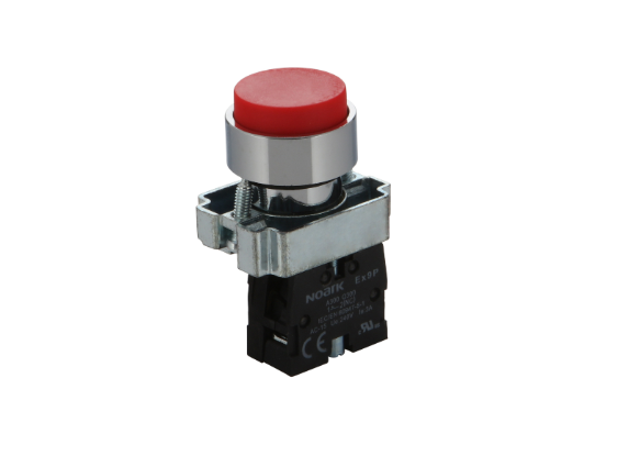 Noark Ex9PB: Red 22mm Extended Pushbutton - Ex9PBL42