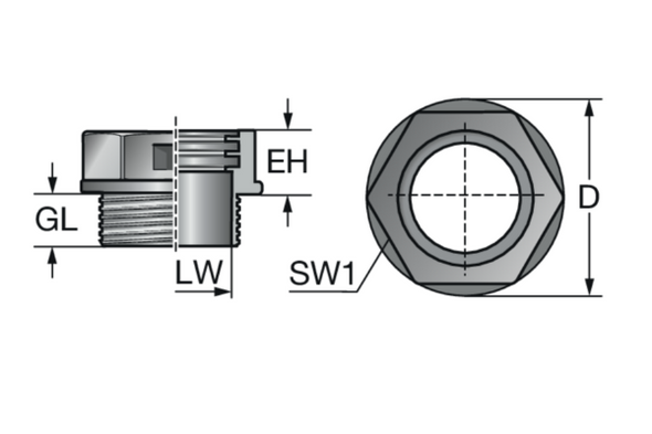 Murrplastik- SVT M50x1.5/48 Special Conduit Connections - 83651280 (MOQ 10 pcs.)