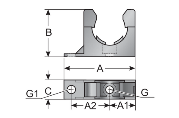 Murrplastik- UHG 29 Corrugated Conduit Holder - 83621258 (MOQ 50 pcs.)