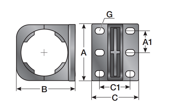 Murrplastik- USH 36 Corrugated Conduit Fixed Holders - 83641016 (MOQ 50 pcs.)