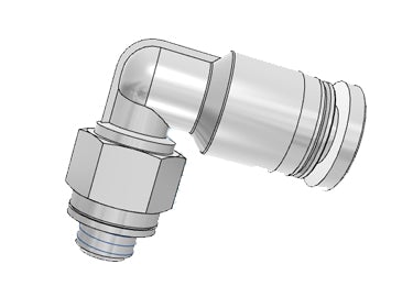 Airtac PL:  Stainless Steel Push Lock Fitting, Male Elbow - PL1002-S (MOQ 10 pcs.)